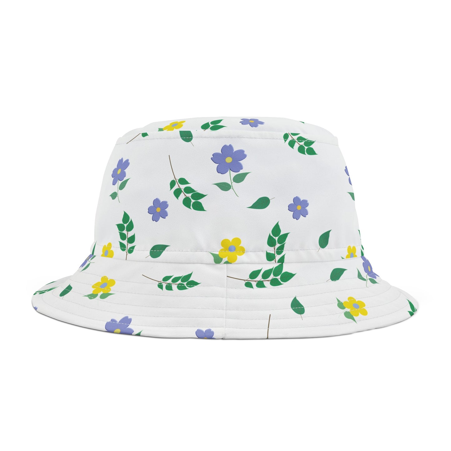 Bucket Hat (White) Floral Design