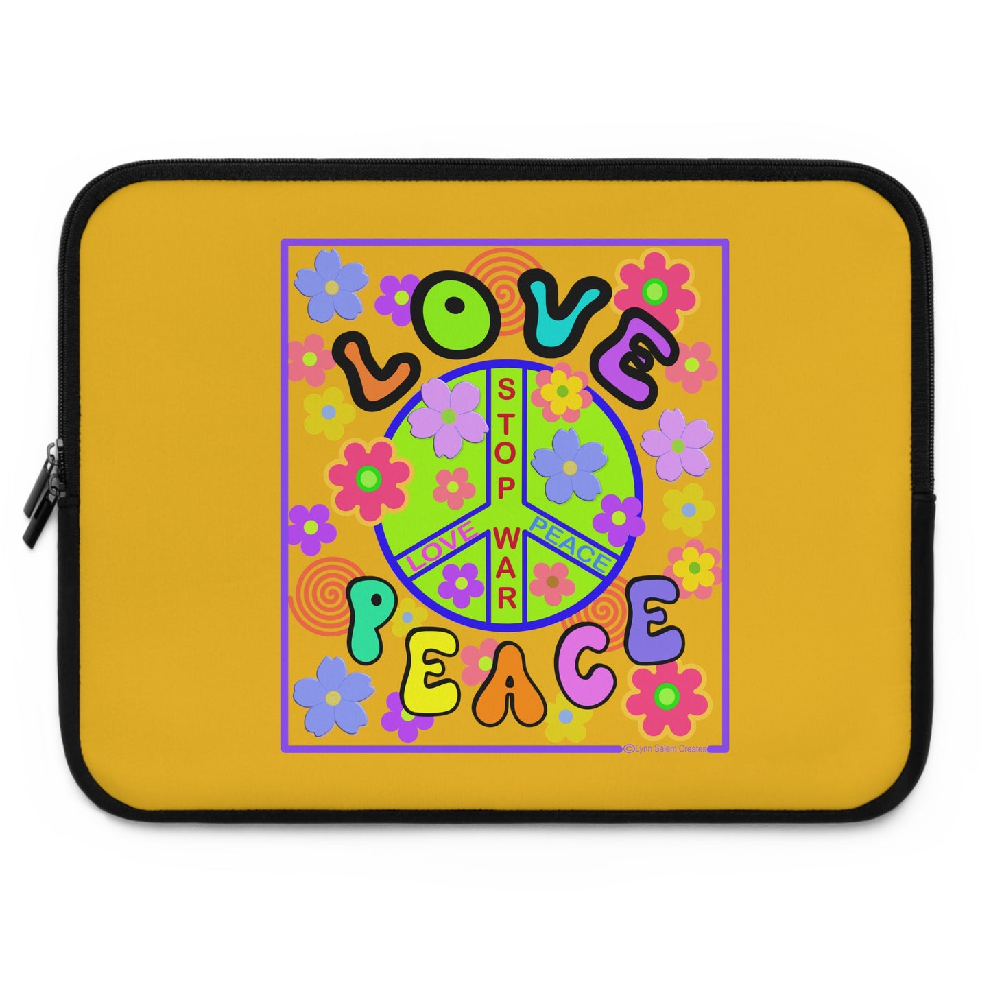 Laptop Sleeve - Love and Peace by Lynn Salem Creates