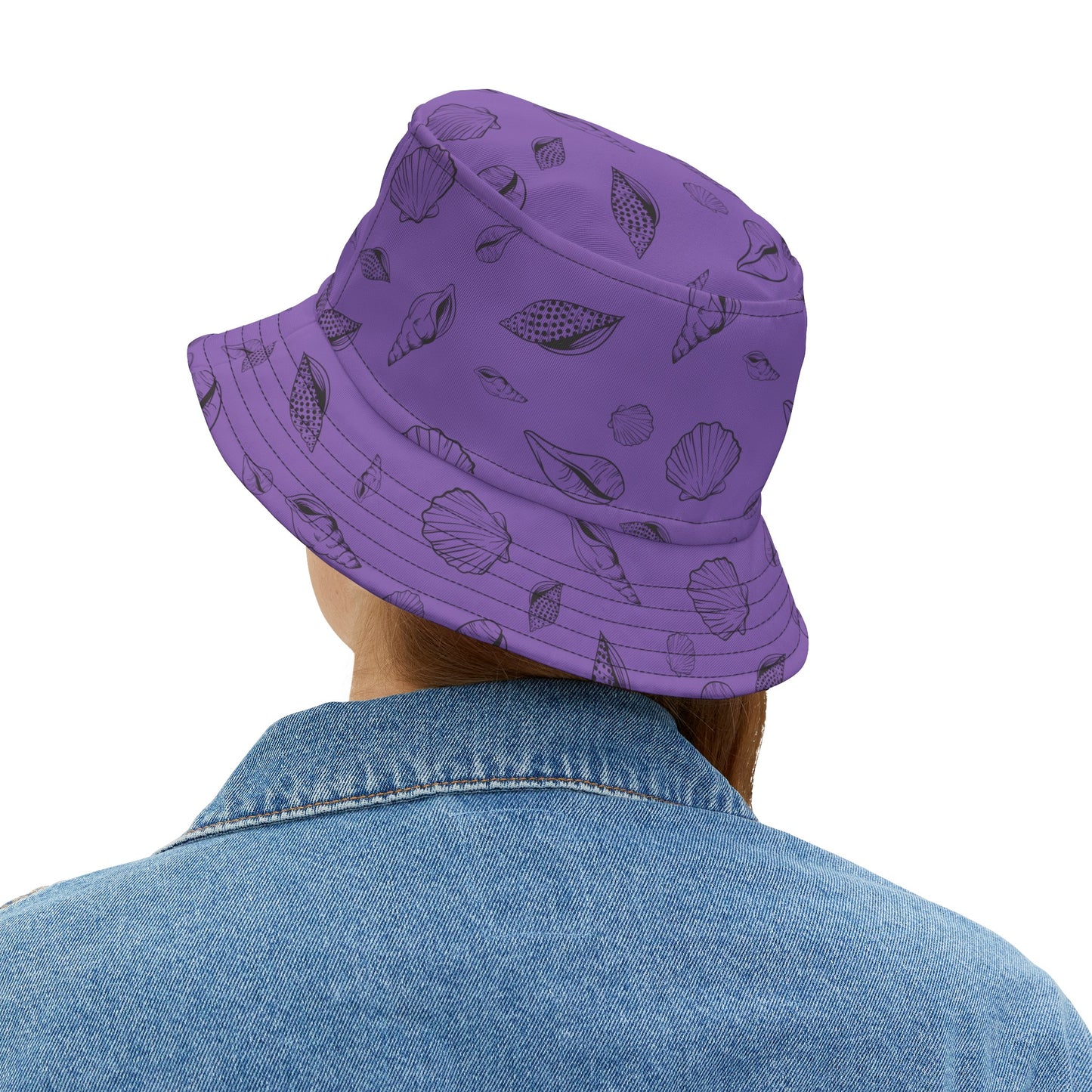 Bucket Hat (Light Purple) Sea Shell Design