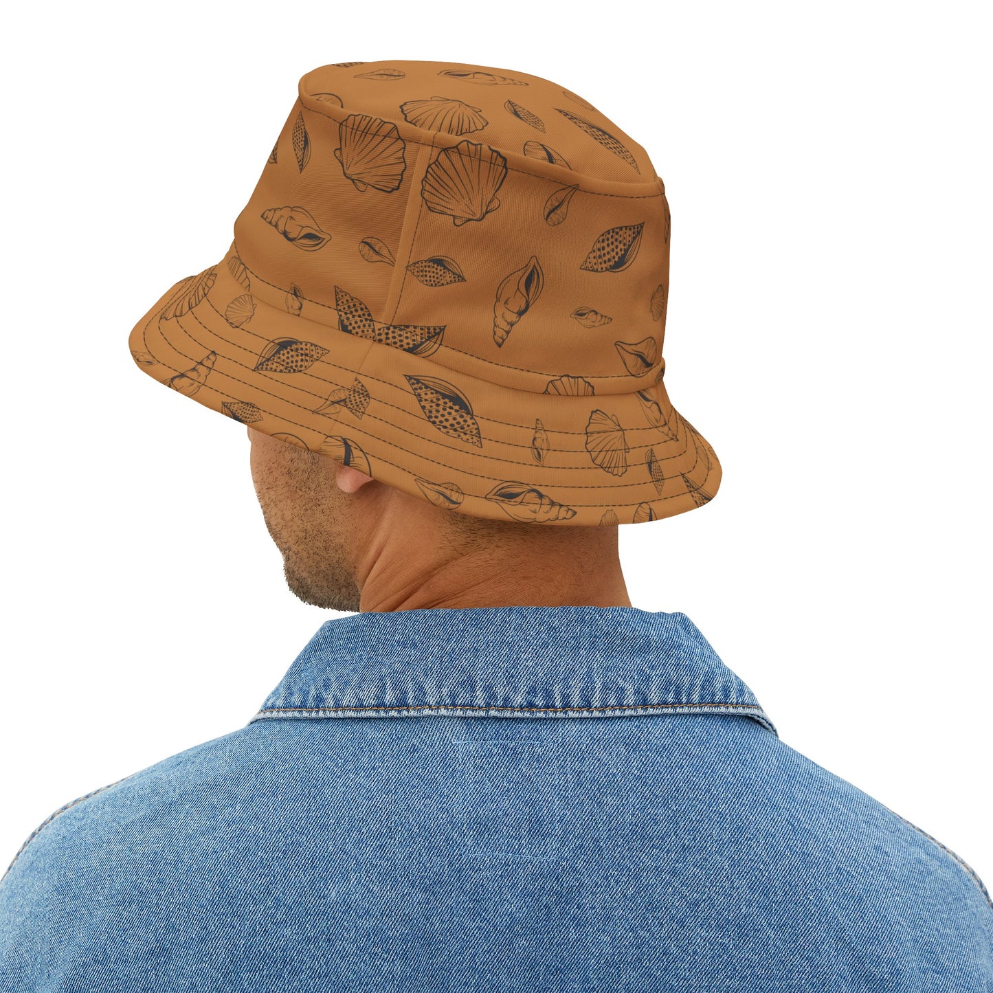 Bucket Hat (Light Brown) Sea Shell Design