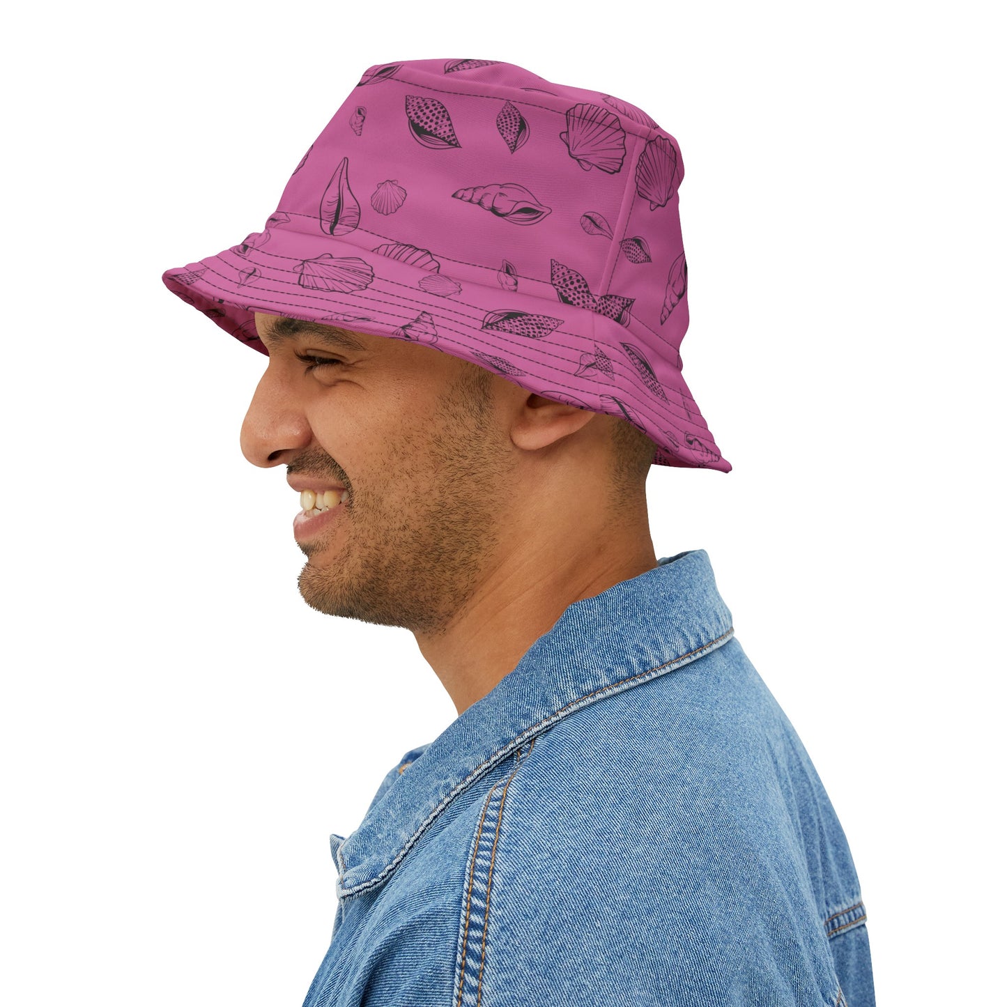 Bucket Hat (Light Pink) Sea Shell Design