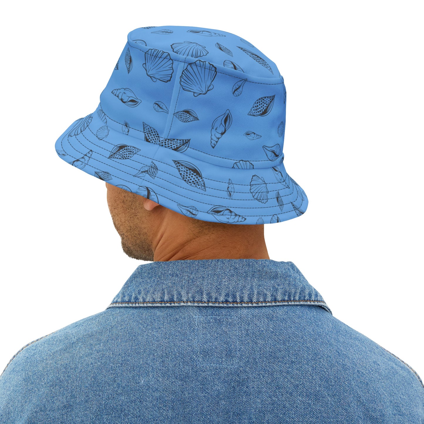 Bucket Hat (Light Blue) Sea Shell Design