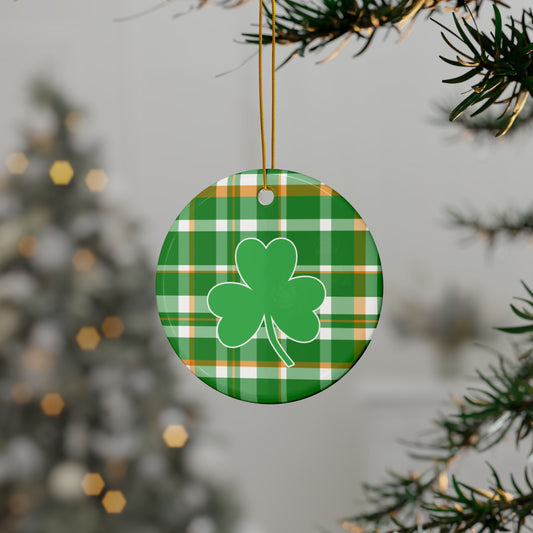 Shamrock Design Round Ornament by Lynn Salem Creates