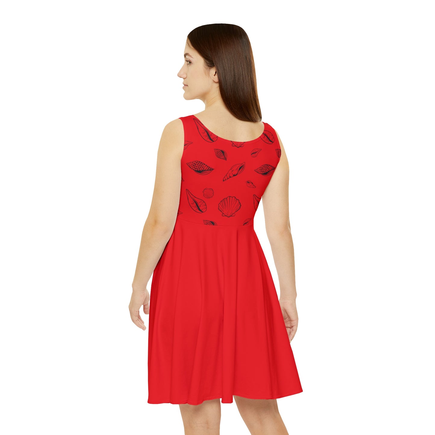 Women's Skater Dress - Red - Sea Shell Design