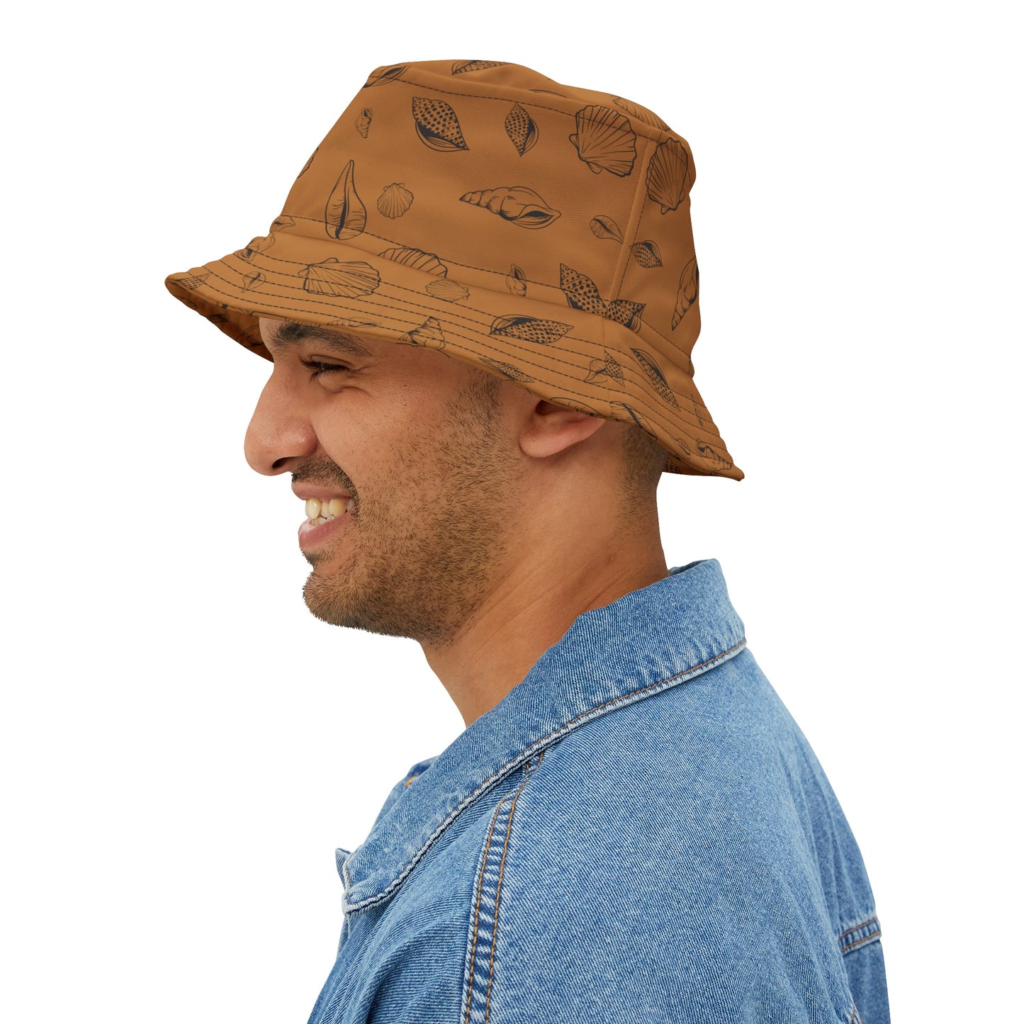 Bucket Hat (Light Brown) Sea Shell Design