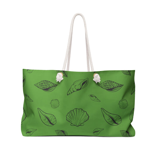 Weekender Bag - Green - Sea Shell Design