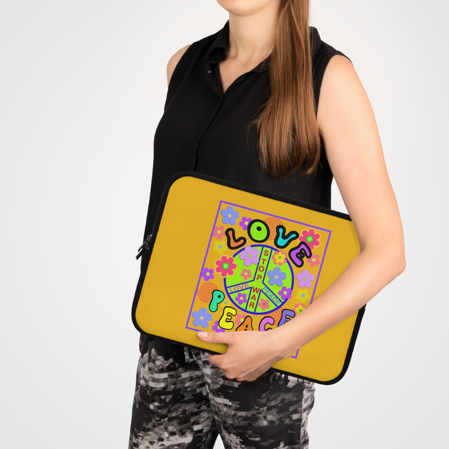 Laptop Sleeve - Love and Peace by Lynn Salem Creates