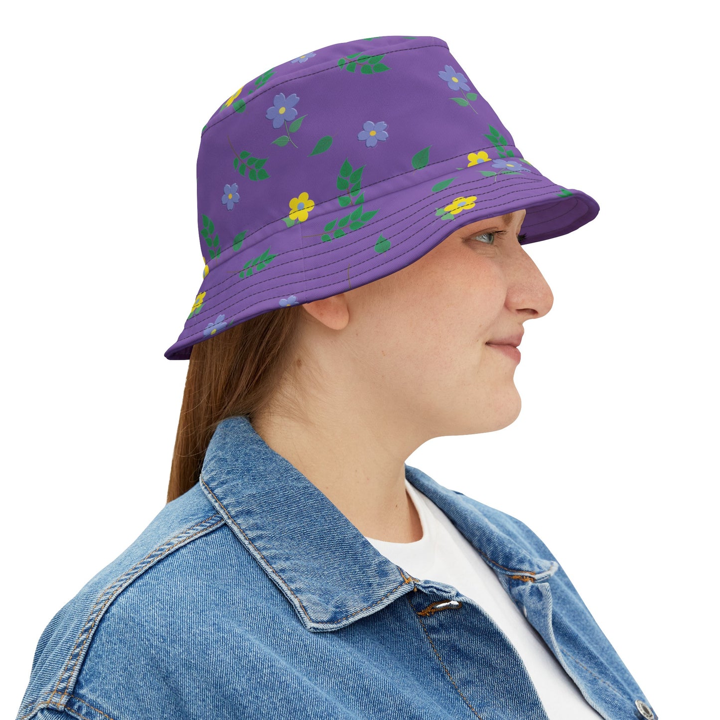 Bucket Hat (Light Purple) Floral Design