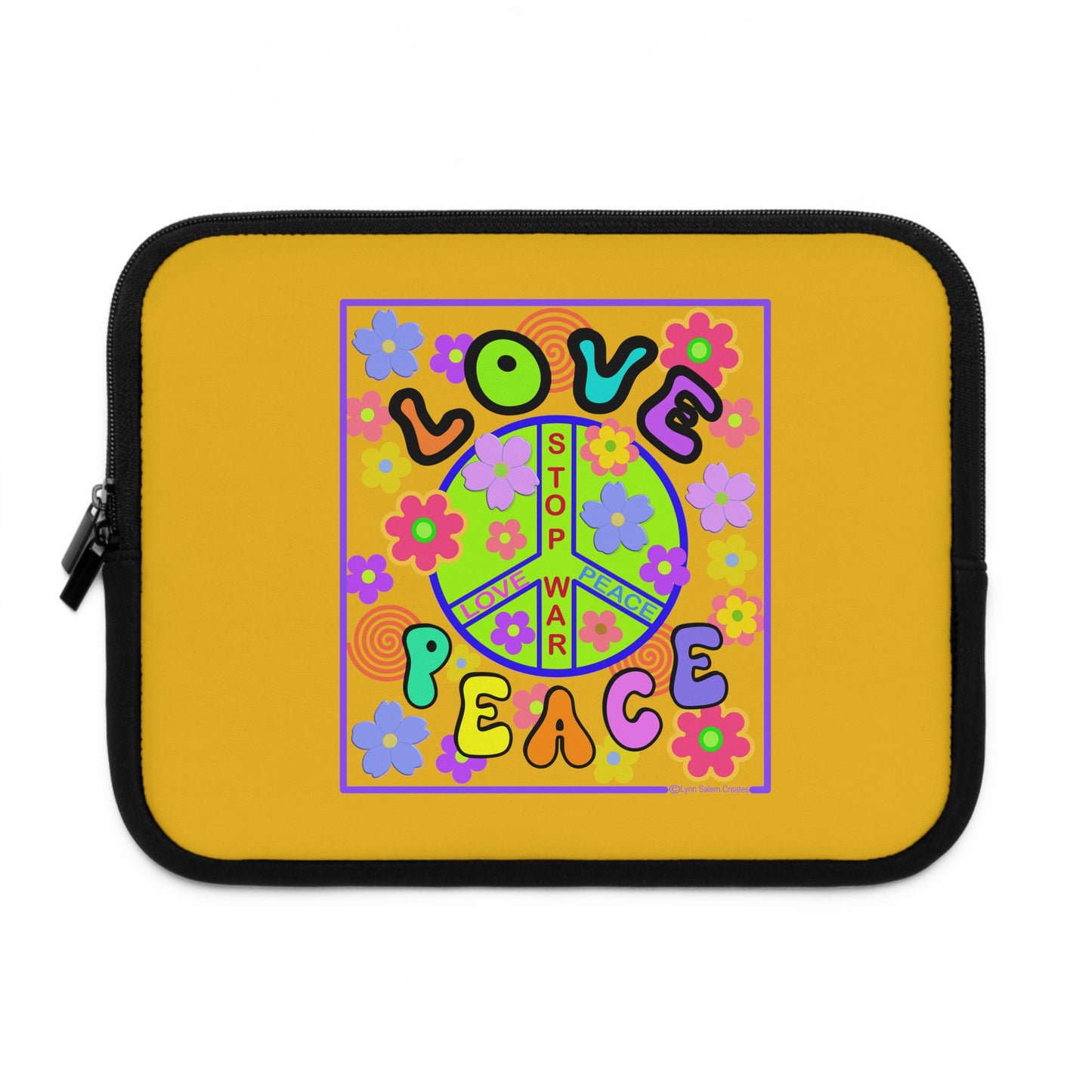 Laptop Sleeve - Love and Peace by Lynn Salem Creates