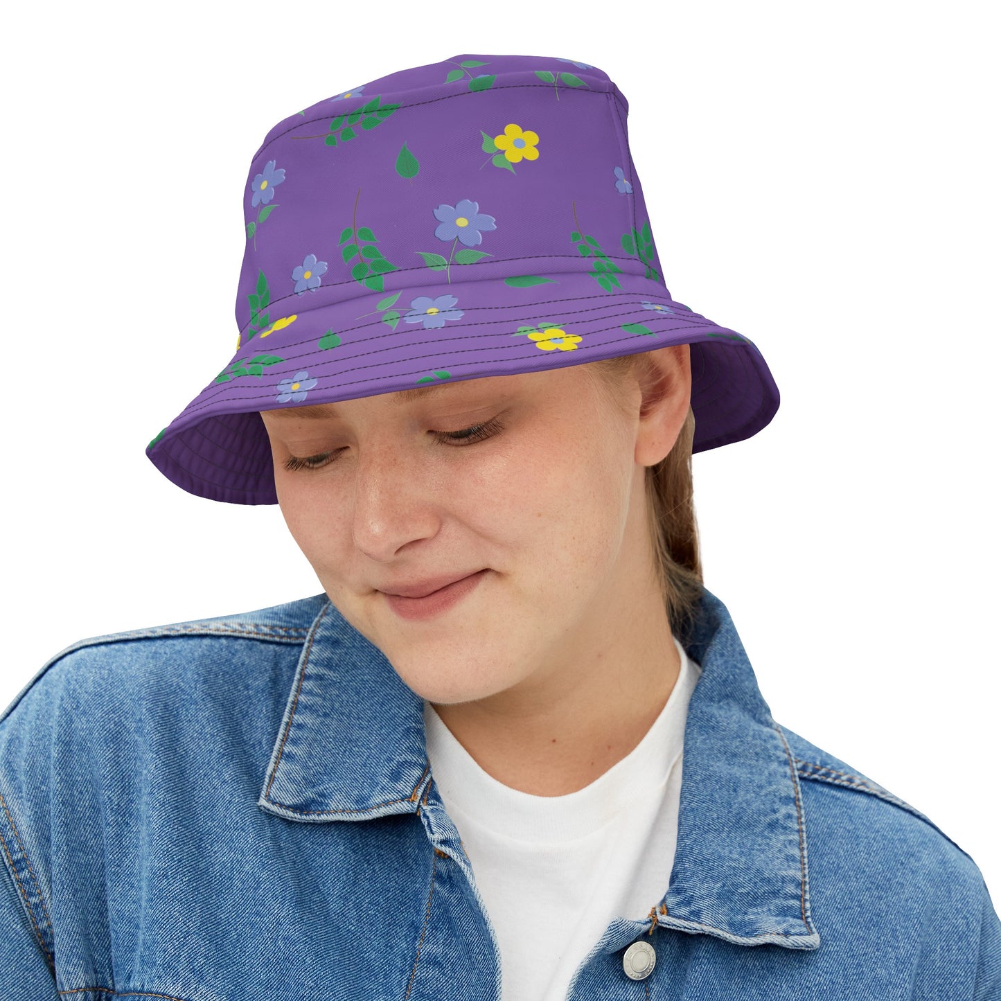 Bucket Hat (Light Purple) Floral Design