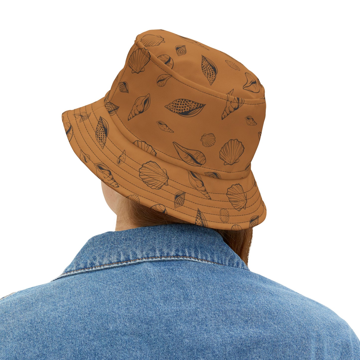 Bucket Hat (Light Brown) Sea Shell Design