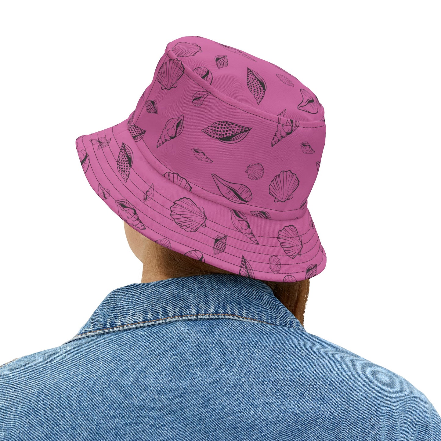 Bucket Hat (Light Pink) Sea Shell Design