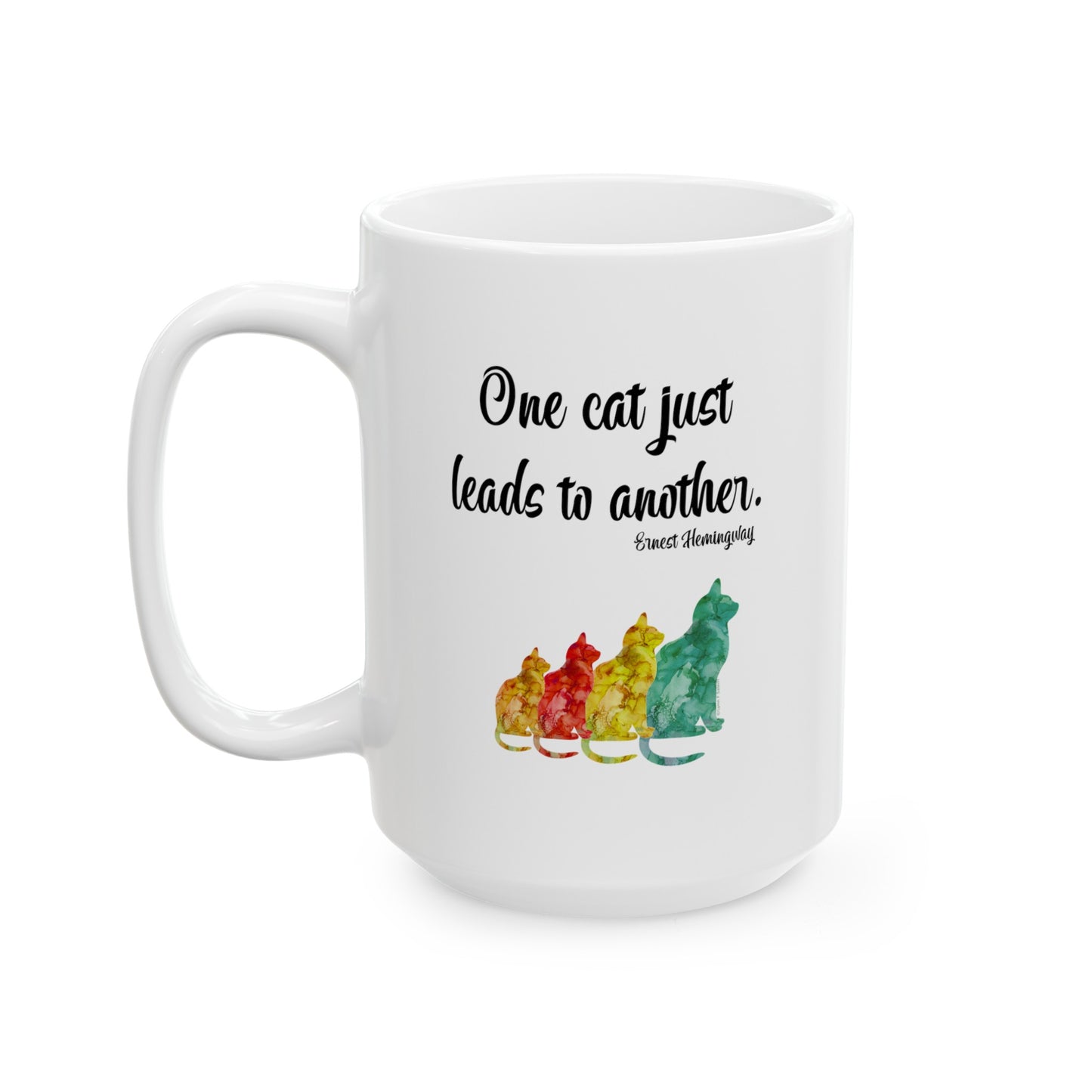 Ceramic Mug - One Cat (11oz, 15oz)