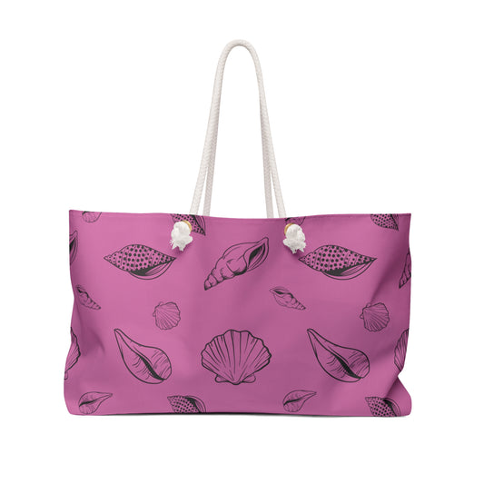 Weekender Bag - Light Pink - Sea Shell Design