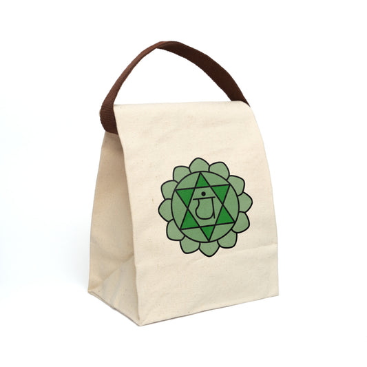 Canvas, Reusable, Lunch Bag With Strap - Heart Chakra by Lynn Salem Creates