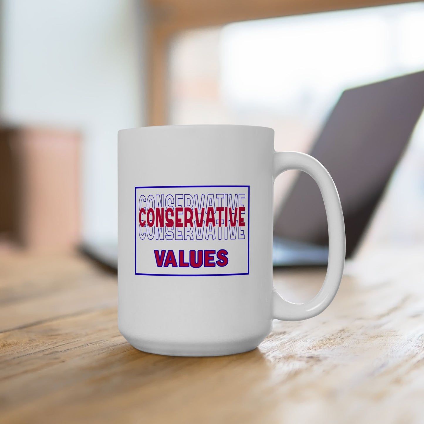 Ceramic Mug, (11oz, 15oz) - Conservative Values by Lynn Salem Creates