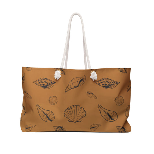 Weekender Bag - Light Brown - Sea Shell Design