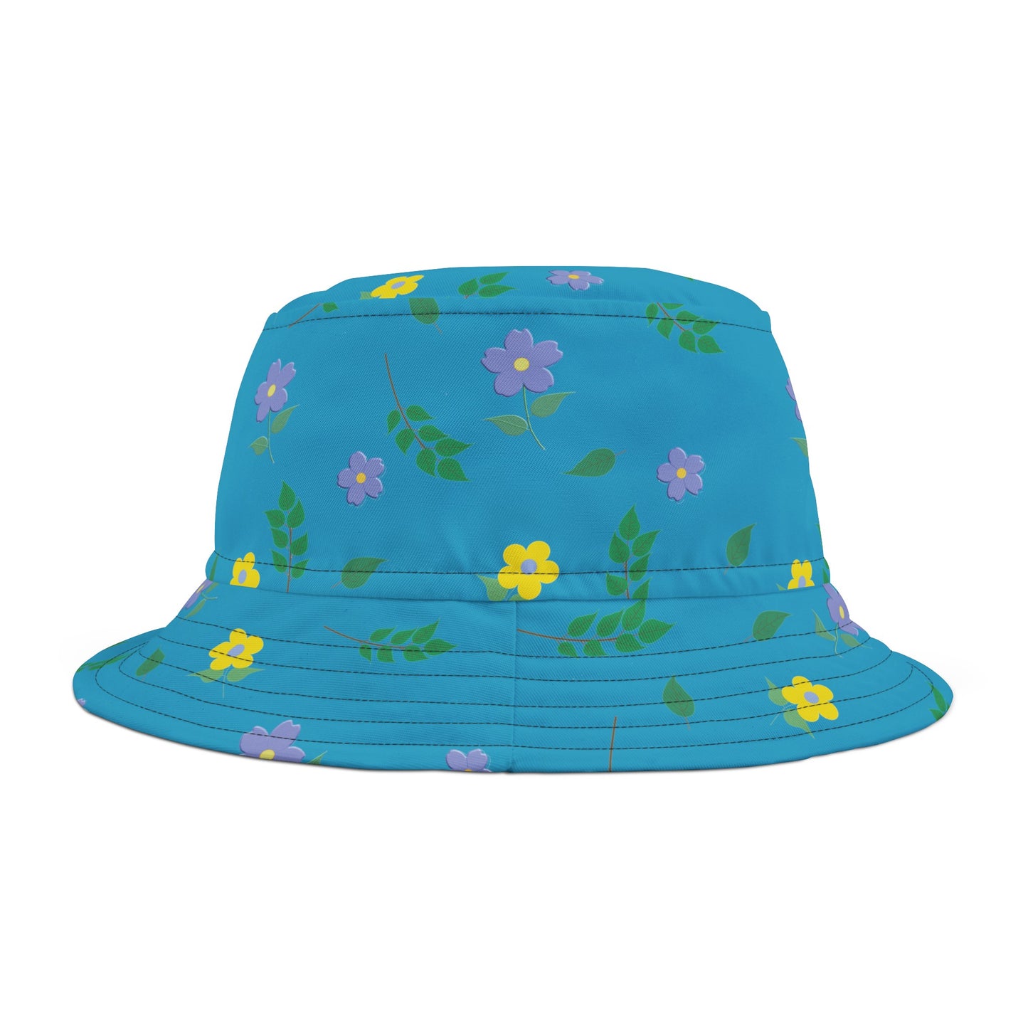 Bucket Hat (Turquoise) Floral Design