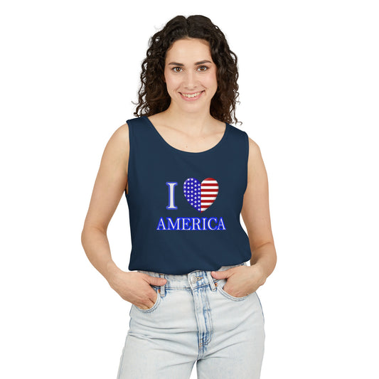 Tank Top - Unisex Garment-Dyed - I Love America