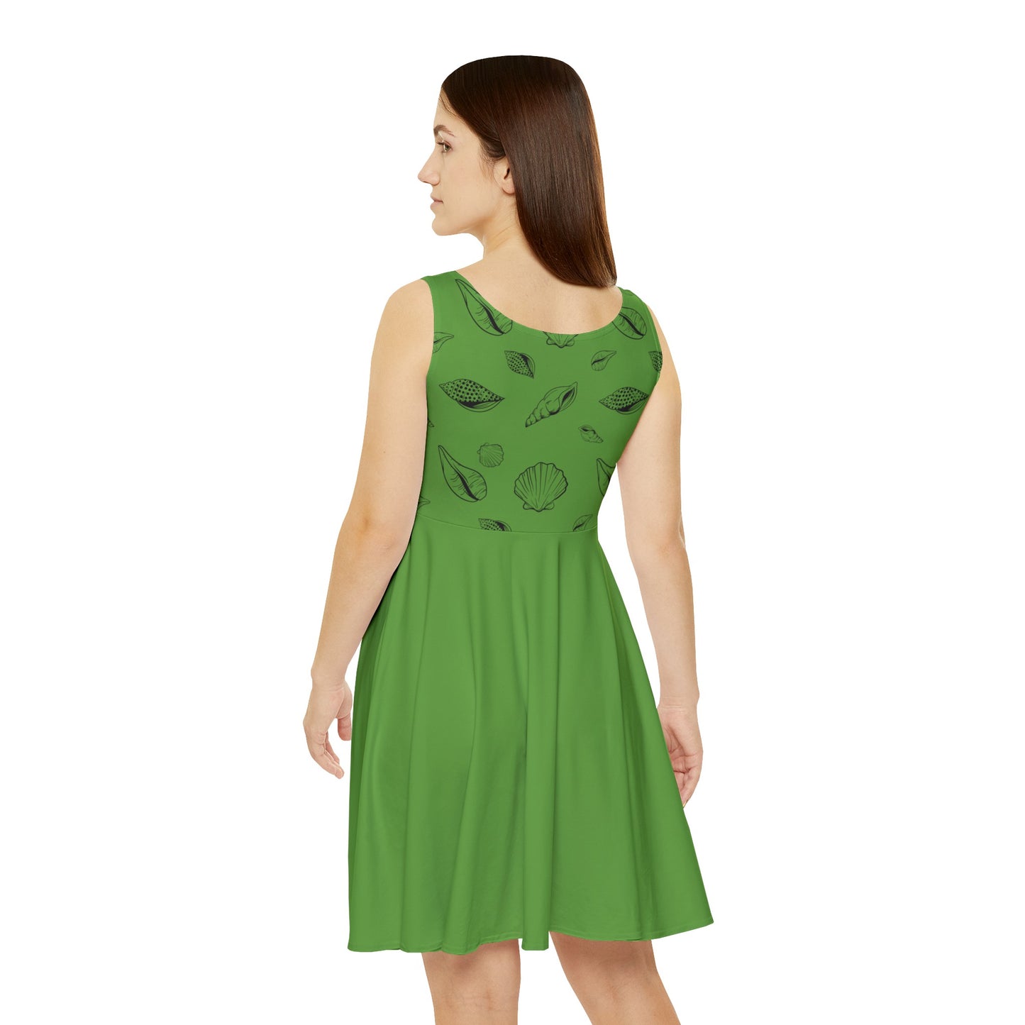 Women's Skater Dress - Green - Sea Shell Design