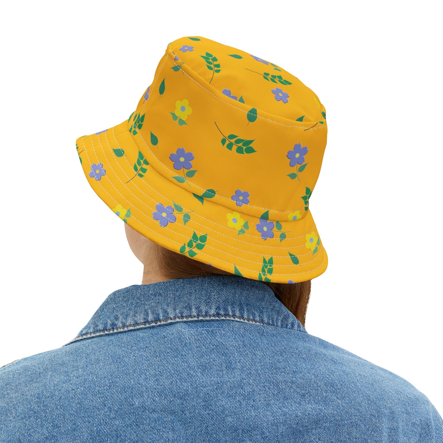 Bucket Hat (Yellow) Floral Design