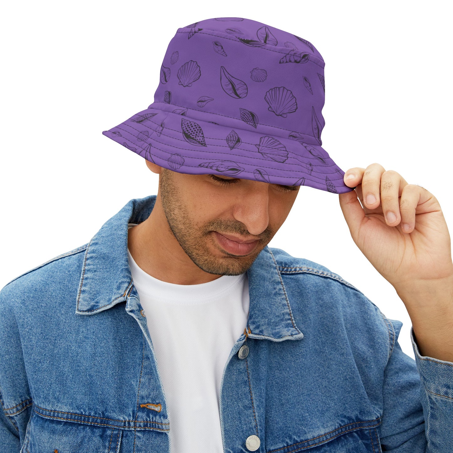 Bucket Hat (Light Purple) Sea Shell Design