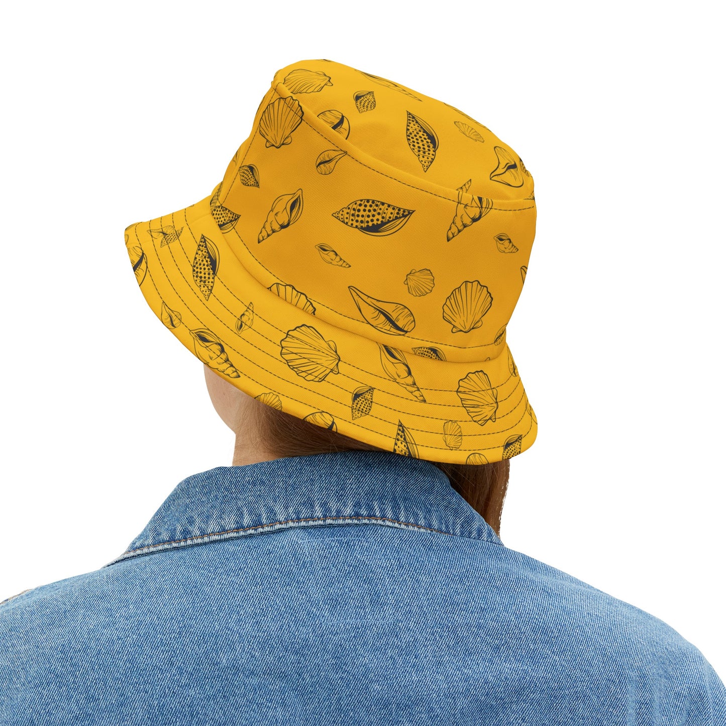 Bucket Hat (Yellow) Sea Shell Design