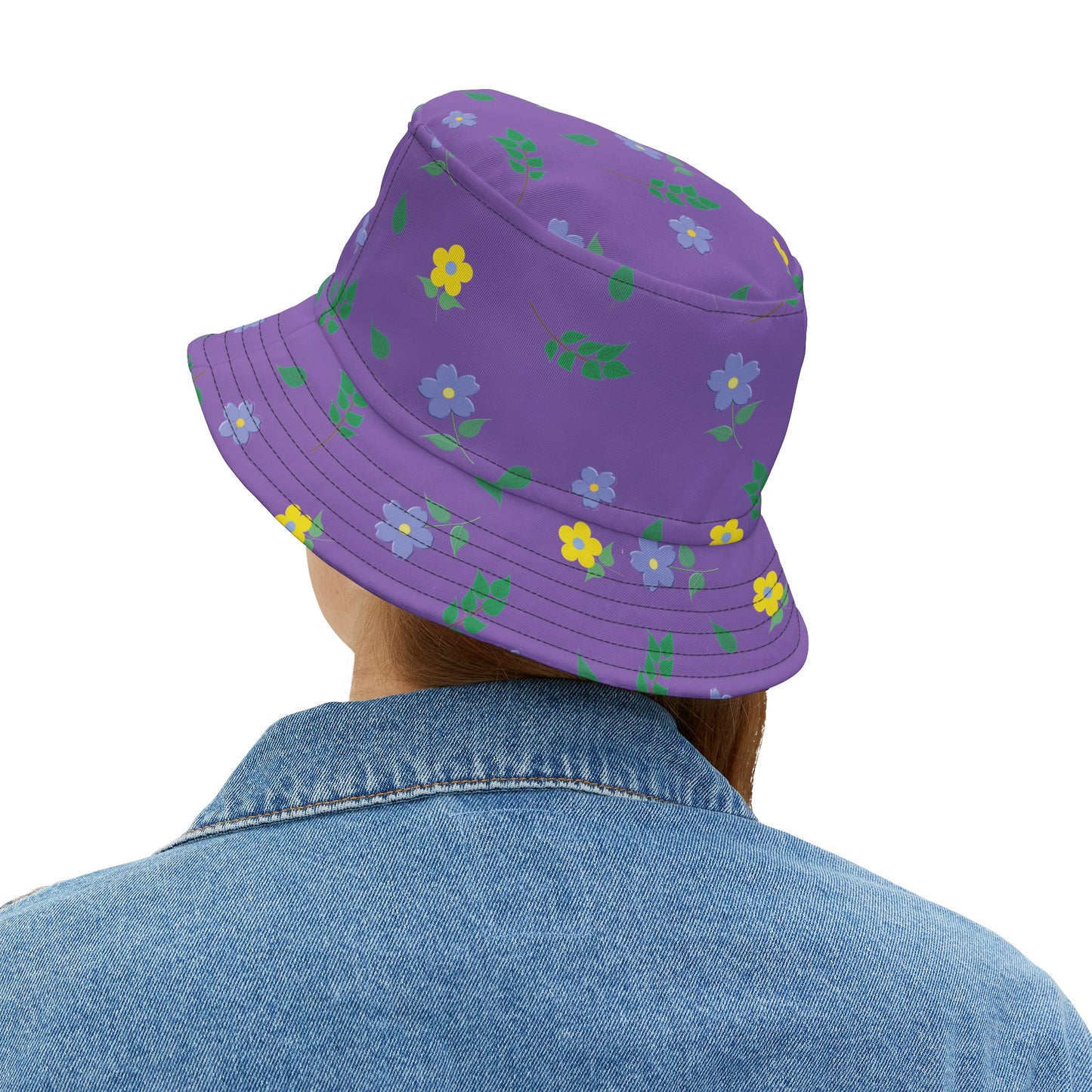 Bucket Hat (Light Purple) Floral Design