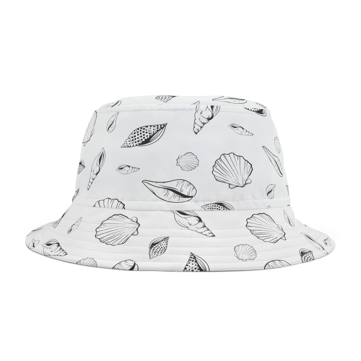 Bucket Hat (White) Sea Shell Pattern